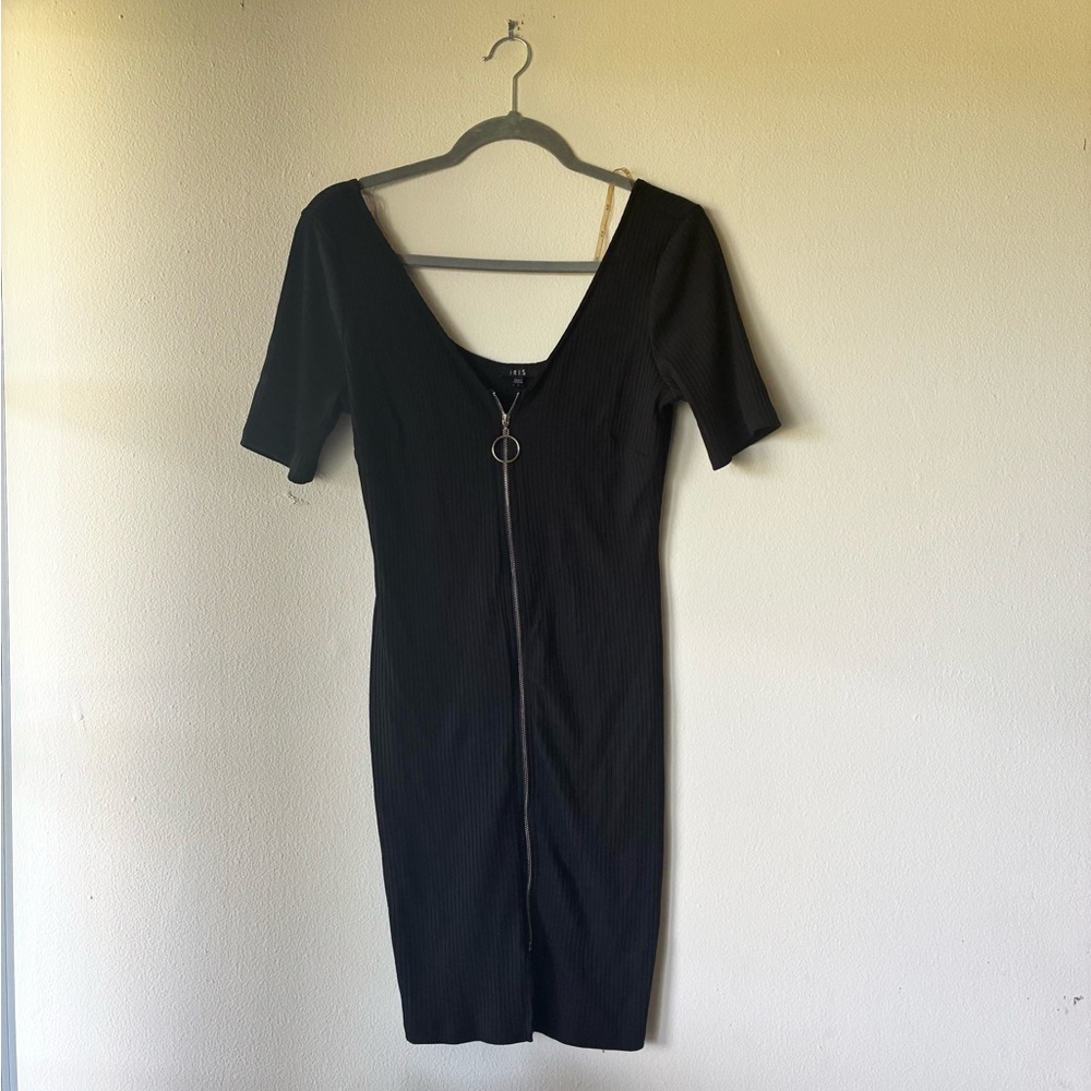 IRIS large black bodycon dress